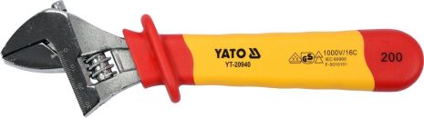 Разводной изолированный гаечный ключ 200 мм Yato YT-20940
