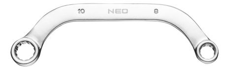 Ключ накидний вигнутий 10х12 мм, кований, посилений, дугоподібний, стійкий до вигину, сталь CrV NEO 09-163