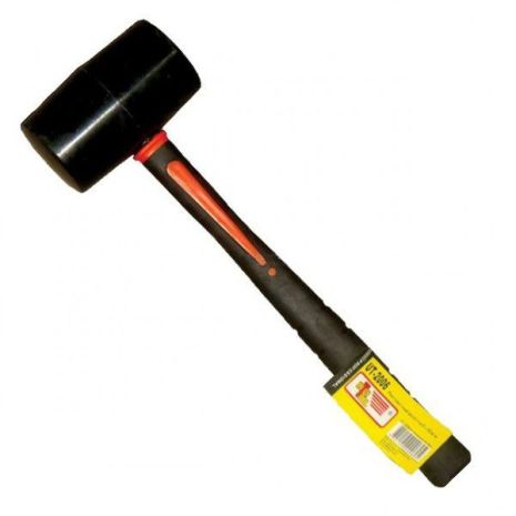 Киянка гумова 450г. 60 мм, чорна гума, з ручкою зі скловолокна INTERTOOL UT-2006