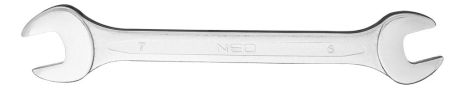 Ключ ріжковий двосторонній 16х17 мм, сталь CrV, DIN3110, перештампований, сатинований, полірована головка NEO 09-816