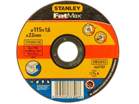 Отрезной круг по алюминию 115х22,2х1,6 мм Stanley STA32622-QZ