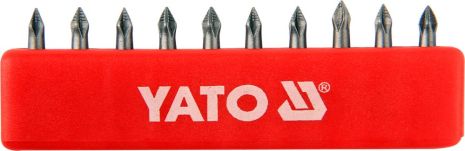 Набір біт хрестових PН0 1/4" 25 мм 10 шт Yato YT-0473