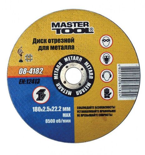 Диск абразивный отрезной 180х2,5х22,2 мм для металла Mastertool 08-4182