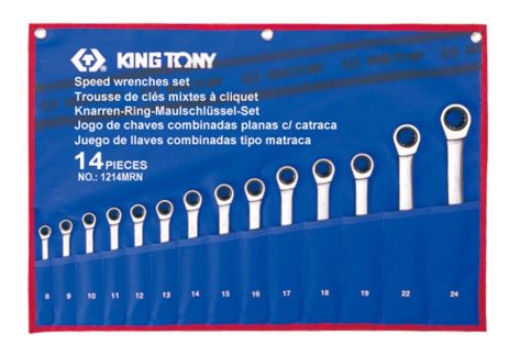 Набір ключів комбі з тріскачкою 14 шт. (8-24) KING TONY 12114MRN
