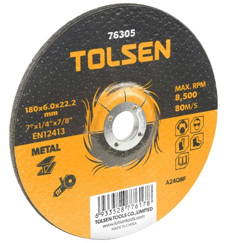 Диск шліфувальний по металу 115х6.0х22.2 мм Tolsen 76302