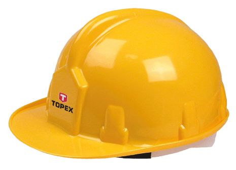 Защитная каска желтая, регулируемая окружность 55-65 см, CE Topex 82S200