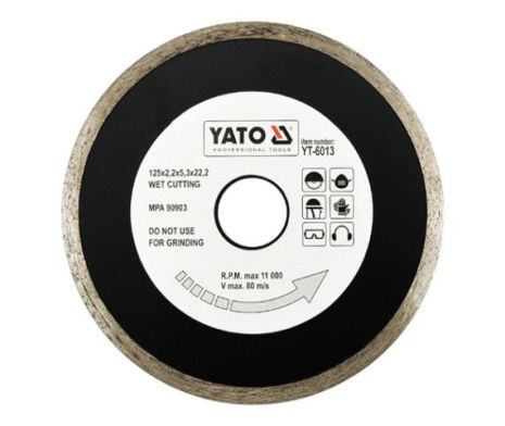 Відрізний алм. диск д/мокрого різання 125 мм Yato YT-6013
