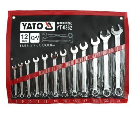 Набір комбінованих ключів 8-24 мм. 12 предметів Yato YT-0362