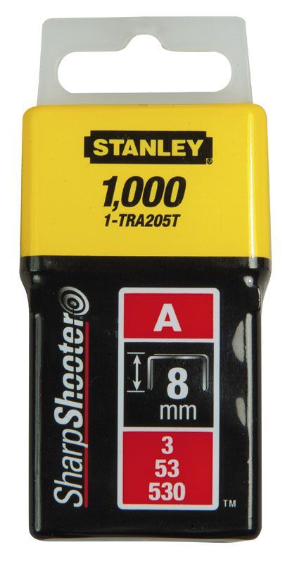 Скоба для степлера 8 мм тип "А" (5/53/530) 1000 шт. STANLEY 1-TRA205T