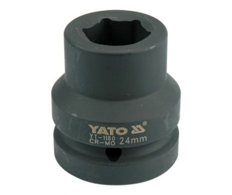Головка торцева ударна шестигранна 1" 24 мм Yato YT-1180