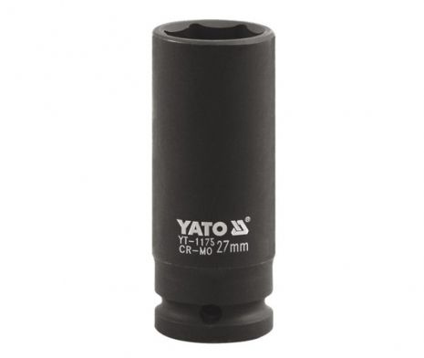 Головка торцева ударна шестигранна подовжена 1" 27 мм Yato YT-1175