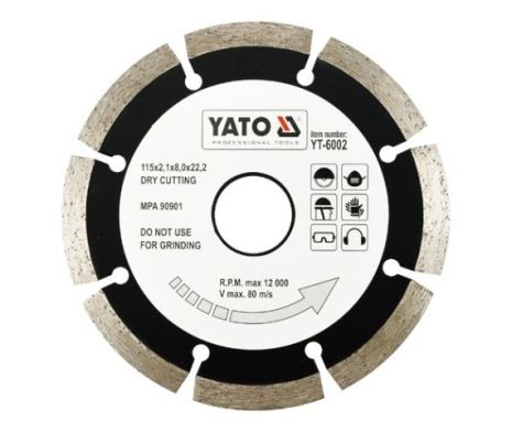 Діамантовий диск на болгарку 115 мм Сегмент Yato YT-6002