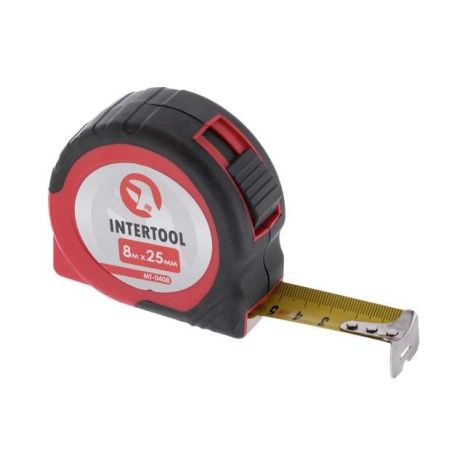 Рулетка з фіксатором 8м*25мм INTERTOOL MT-0408