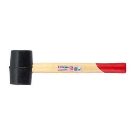 Киянка резиновая 450 г, 60 мм, черная резина, деревянная ручка HT-0237