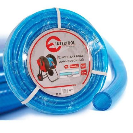 Шланг для води 3-х шаровий, 3/4", 20 м, армований, PVC INTERTOOL GE-4073