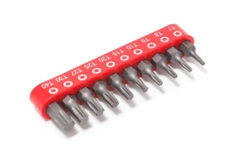 Набір біт TORX 10 предметів 1/4" (T 7,8,9,10,15,20,25,27,30,40-25мм),в блістері FORSAGE F-21022