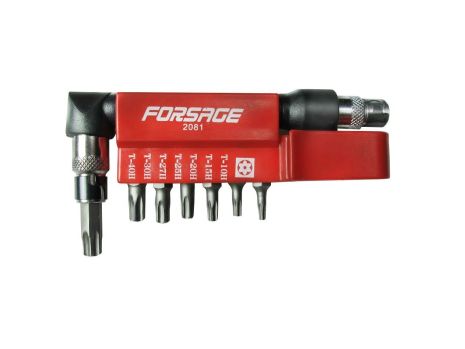 Набір біт Torx 1/4" з L-подібним тримачем біт 8" (TH 10,15,20,25,27,30,40) FORSAGE F-2081