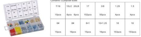 Кріпильний набір: кнопки цвяхи, гвинти, дюбелі, гаки, кільця. 600 предметів FORSAGE F-866