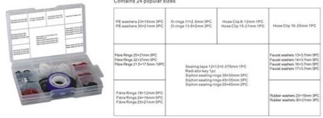 Кільця, шайби ущільнювальні гумові, азбестові та пластикові 96 предметів FORSAGE F-869