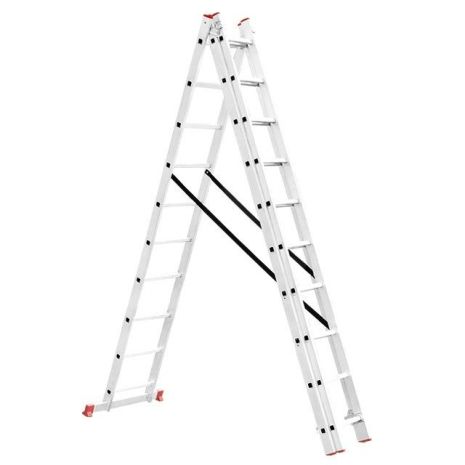 Лестница алюминиевая 3-х секционная универсальная раскладная 3*10 ступ. 6,77 м INTERTOOL LT-0310