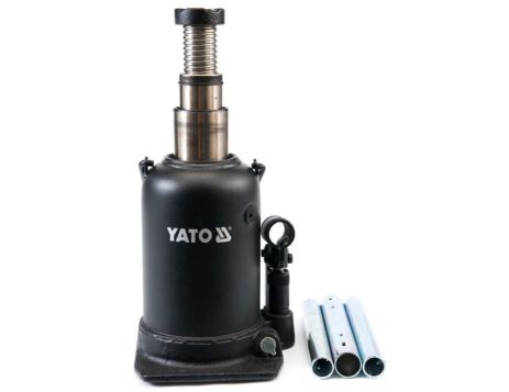 Домкрат гідравлічний пляшковий з подвійним штоком 12 т 230-593 мм Yato YT-1715