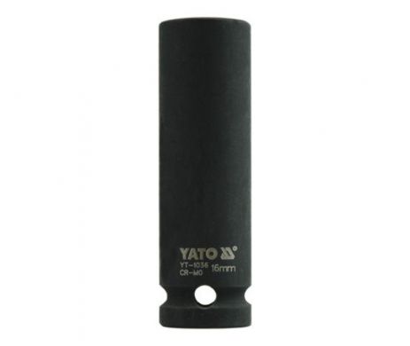 Головка торцева ударна шестигранна подовжена 1/2" 16 мм Yato YT-1036