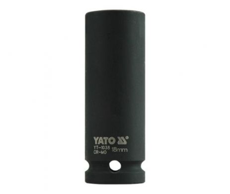 Головка торцева ударна шестигранна подовжена 1/2" 18 мм Yato YT-1038