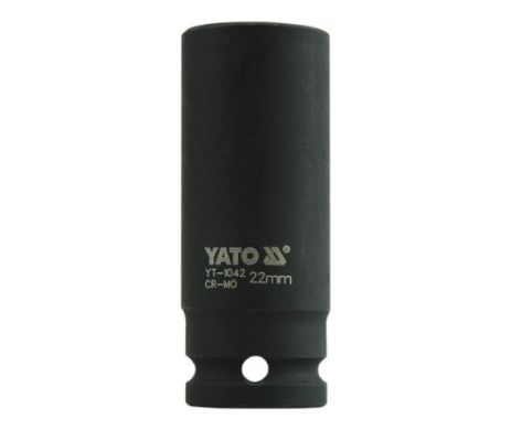Головка торцева ударна шестигранна подовжена 1/2" 22 мм Yato YT-1042