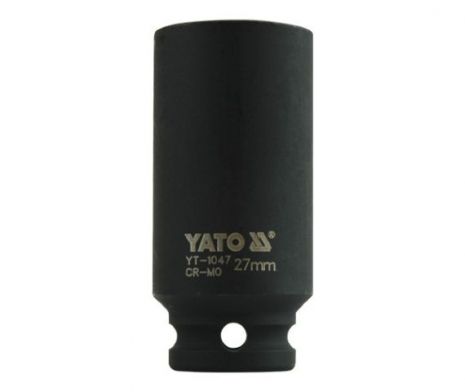 Головка торцева ударна шестигранна подовжена 1/2" 27 мм Yato YT-1047