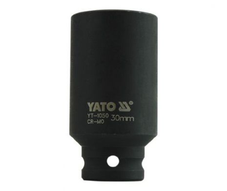 Головка торцева ударна шестигранна подовжена 1/2" 30 мм Yato YT-1050