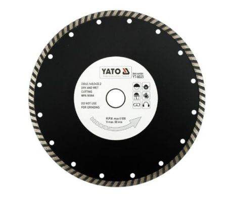 Отрезной алмазный диск 230 мм Турбо Yato YT-6025