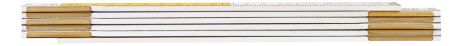 Метр складной деревянный 1 м, бело-желтый, III класс, двухсторонняя шкала, древесина бука, двойное лакирование, толщина 2.85 мм, сертификат MID NEO 74-010