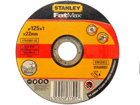 Отрезной круг по нержавеющей и углеродистой стали 125х22,2х1 мм Stanley STA32607-QZ