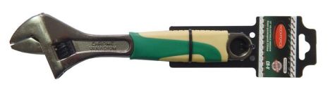 Ключ разводной с резиновой рукояткой 10"-250 мм (30 мм), на пластиковом держателе ROCKFORCE RF-649250AB