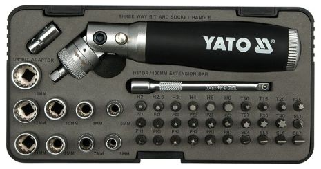 Набір біт та головок з тріскачкою 42 шт. Yato YT-2806