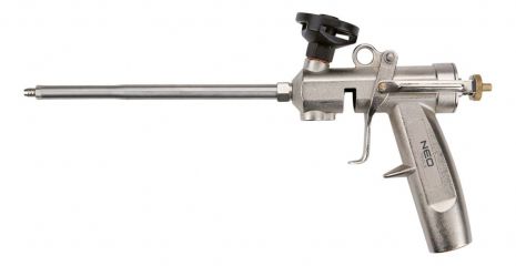 Пістолет для монтажної піни з латунною головкою, корпус із алюмінієвого сплаву, кільце для кріплення піни з покриттям PTFE NEO 61-011