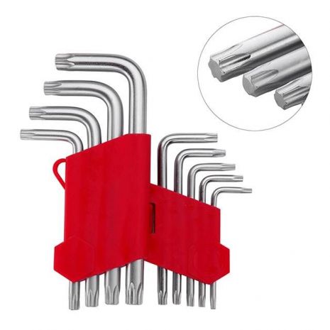 Набір Г-подібних ключів TORX 9шт, Т10-Т50, Cr-V, Small INTERTOOL HT-0607