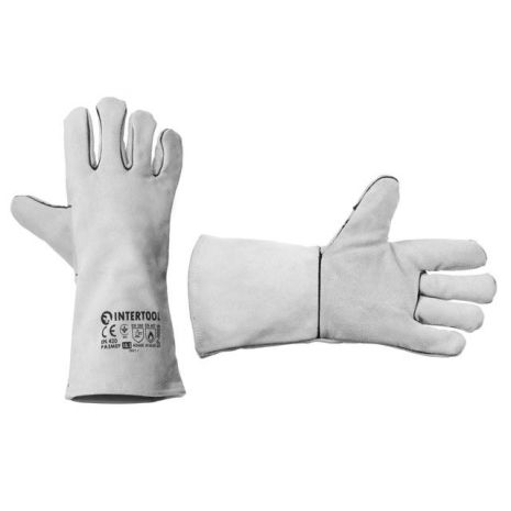 Замшева рукавичка, сірого кольору, підкладка по всій довжині, 35 см INTERTOOL SP-0009