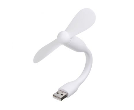 Мобільний вентилятор USB білий, від повербанка/ноутбука та ін.