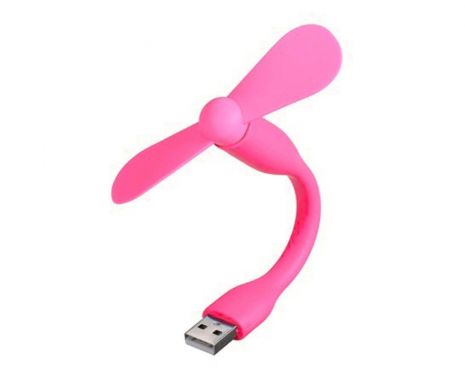 Мобільний вентилятор USB рожевий, від повербанку/ноутбука та ін.