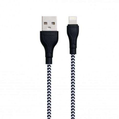 USB Borofone BX39 Beneficial Lightning 1m Чорно-Білий