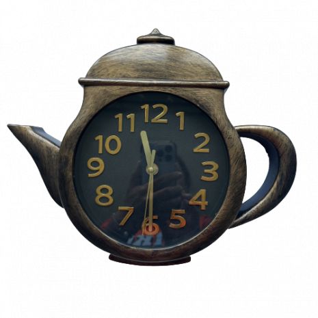 Настінний годинник на кухню "Чайник" Маленький Золото (25х31 см) Time