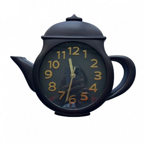 Настенные часы в кухню "Чайник" Маленький Шоколад (25х31 см) Time