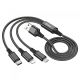 Кабель Hoco X76 3в1 USB to Type-C/ Lightning/ MicroUSB 1m чорний