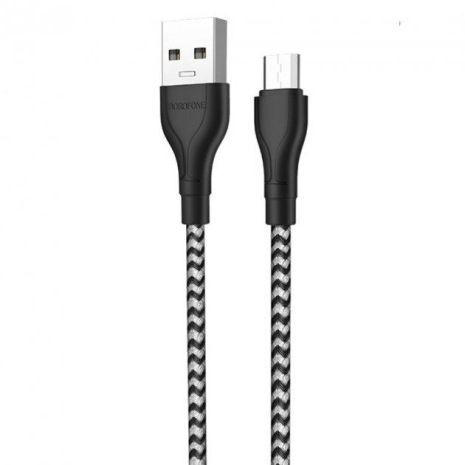 USB Borofone BX39 Beneficial MicroUSB 1m Чёрно-Белый