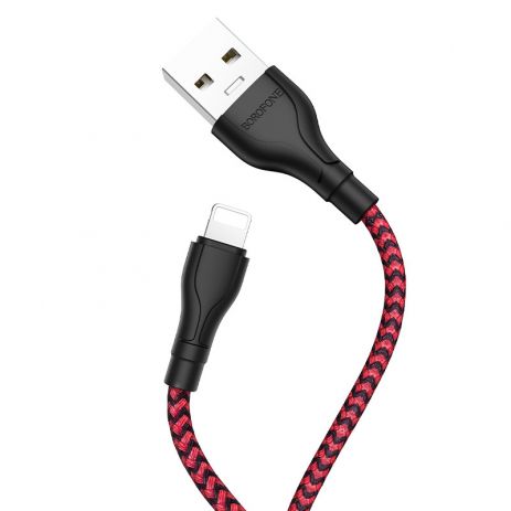 USB Borofone BX39 Beneficial Lightning 1m Чорно-Червоний