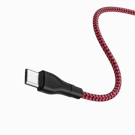 USB Borofone BX39 Beneficial MicroUSB 1m Чёрно-Красный