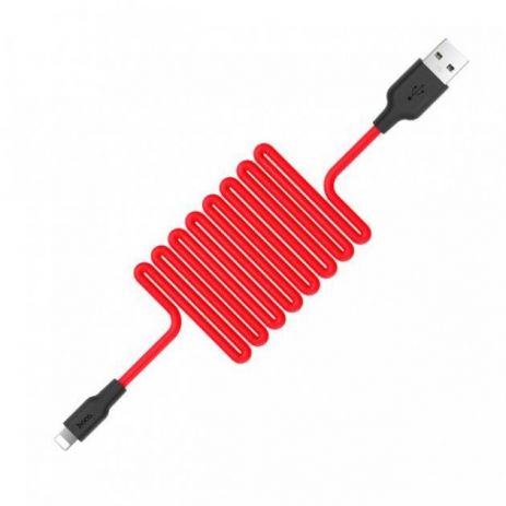 Кабель Hoco X21 Plus USB to Lightning 2m чорно-червоний
