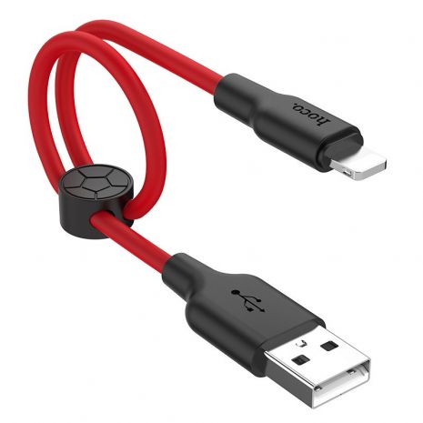 Кабель Hoco X21 Plus USB to Lightning 1m чорно-червоний