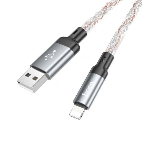 Кабель USB to Lightning Hoco U112 2.4A 1m сірий